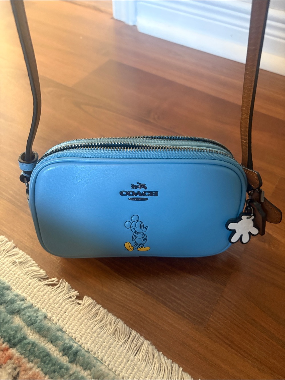 Coach x Disney Blue Leather Mickey Crossbody